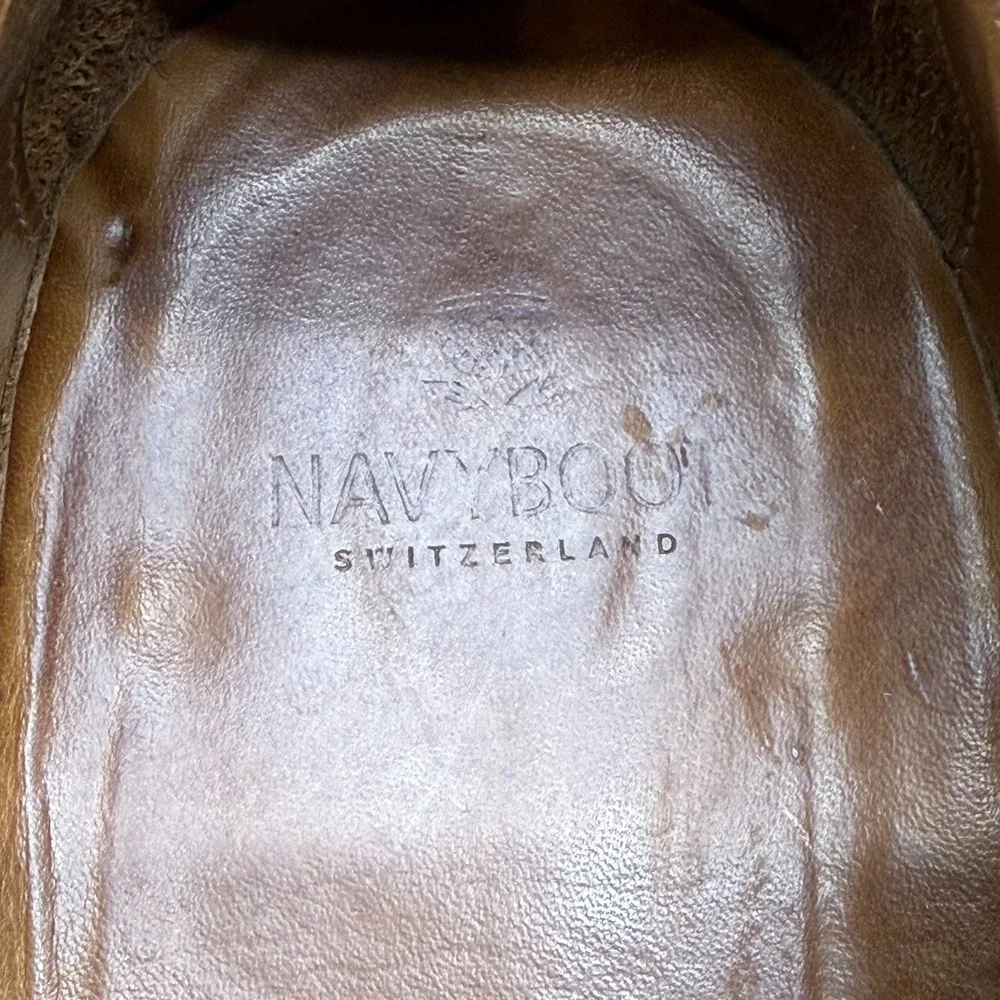 NAVYBOOT Switzerland Derby Shoes 12 EU 45 Brown Leather Cap Toe Formal‎ Business